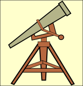 2-Fig6a-Telescope Telescope mounted on a stand, which is the icon for observation.